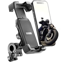 Delobon Motorcycle Phone Mount with Safety Lock, One-Hand Operation Bike Phone Holder for Electric Scooter/ATV/Bicycle Handlebar, for iPhone Samsung 4.7–7.0 in Smartphones