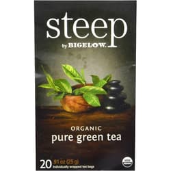 Bigelow Tea steep by Bigelow Organic Pure Green Tea, 20 Count (Pack of 6), 120 Tea Bags Total