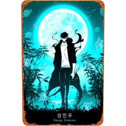 KIVYYB Jinwoo Solo Leveling Poster Metal Plaque Tin Sign,Vintage Metal Pub Club Cafe bar Home Wall Art Decoration Poster Retro 8x12 inches