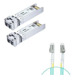 Ipolex 2 Pack 10GBase-SR SFP+ Transceiver and 1 Pack OM3 LC to LC Fiber Patch Cable - LSZH 2 Meter(6.5ft)