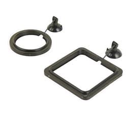 ZRDR Fish Feeding Ring, 2 Pack Black Aquarium Floating Food Feeder Circle Small Round and Square with Flexible Lever Suitable and Suction Cup, Reduces Fish Feeder Waste and Maintains Water Quality