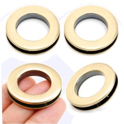 CRAFTMEMORE 4sets Screw-in Eyelet Metal Screw Together Grommets Bag Loop Handle Connector Rings Purse Accessories SCES (Brushed Brass, 3/4 Inch)
