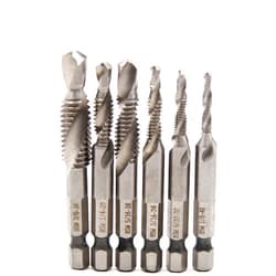 MyyYiTar 6 Pcs Drills and Thread Taps Bit Combination Set HSS Drilling and Tapping with 1/4