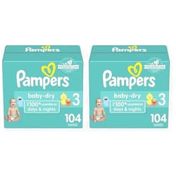Pampers Baby Dry Diapers Size 3 104 Count (Pack of 2)