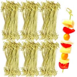 ATZNZIK 1000 PCS Bamboo Knot Picks Cocktail Picks 4.7 Inch Bamboo Skewers for Appetizers Fancy Cocktail Toothpicks for Party Drinks Food Fruit Charcuterie Boards Accessories
