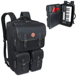 GOgroove MIDI Keyboard Backpack - MIDI Keyboard Case Compatible with Novation Launchkey 25 Key Keyboard, DJ Headphones, and More Studio Equipment with Customizable & Scratch Resistant Interior