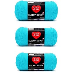 Red Heart Super Saver Turqua Yarn - 3 Pack of 198g/7oz - Acrylic - 4 Medium (Worsted) - 364 Yards - Knitting/Crochet