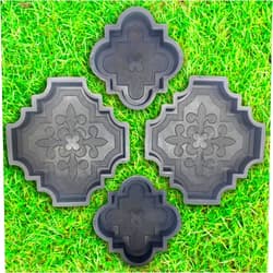 BETONEX 4 pcs Beautiful Plastic Form Big Pathmaker Concrete Molds Cement Molds for Concrete Mold - Plastic Brick Mold Concrete Molds Forms Stone Paver Mold - Cement Stepping Stone Mold Concrete Form