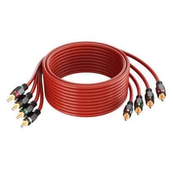 Adoreen 4-Chanel RCA Audio Cable 20 Ft, Oxygen Free Copper Male to Male Twisted Pair RCA Interconnect Cable with Noise Reduction, Gold-Plated Series Car Stereo Power Sports & Marine Connector Cable