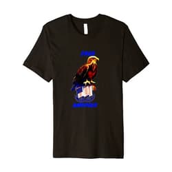 VLF Fun Designs Free, America, Bald Eagle and Flag Premium T-Shirt