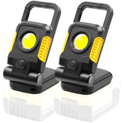 Tresda 18V/20V Cordless Work Light, 2Pack 25W Portable Flood Light Work for Dewalt 20V Max Battery, Super Bright COB LED Work Light with 3 Light Modes and Upgraded Low Voltage Protection(no Battery)