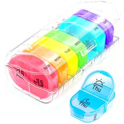 AUVON Pill Box 2 Times a Day, Weekly Pill Organizer AM PM with 7 Daily Pocket Case to Hold Vitamin, Medicine, Medication, and Supplement