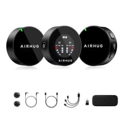 AIRHUG Wireless Lavalier Microphone, AI Noise Cancelling- Cordless Recording Mic with 2 Lavalier Transmitters and 1 Receiver for Camera/Phone/ipaid, Vlog, Filmmaking, Streaming