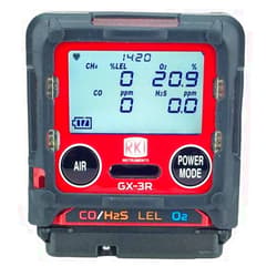 RKI Instruments, Inc RKI 72-RA-C GX-3R LEL / O2 / H2S / CO with Li-Ion Battery Pack and 100-240 VAC Charger
