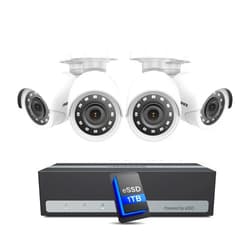 ANNKE Security Camera System, 3K Lite 5-in-1 H.265+ 8CH eDVR with 1TB eSSD and (4) 1080p (2MP) Weatherproof Surveillance Wired Cams, AI Human/Vehicle Detection, 100ft Night Vision, Email Alert