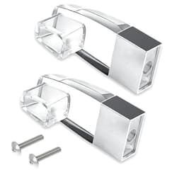 Ulapithi Clear Acrylic Shower Door Towel Bar Brackets with Bright Chrome Sleeve Replacement for Alumax/Basco Framed Sliding Shower Door Towel Rod Sliding Doors Replacement Parts-Towel Bar NOT Included (Silver)