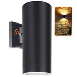 ZUUKOLE Dusk to Dawn Sensor Outdoor Wall Sconce, Exterior Lighting - ETL Listed, Die-Casting Aluminum Waterproof Wall Mount Cylinder Design - Up Down Light Fixture for Porch, Garage, Garden and Patio