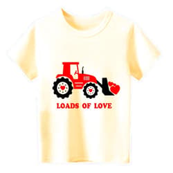 Sineeko Toddler Boys Girls Valentine's T-Shirt Love Heart Truck Dinosaur Shirt Cotton Kids Tee Tops 2-7 Years