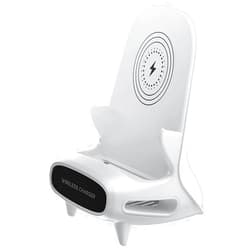 Yiwa Wireless Charger Phone Holder, Wireless Fast Charger, Charging Stand, Automatic Identification Charging Bracket, for 4.5-11 Inch Mobile Phone Tablet, White