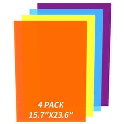 Cranviech 4 Pack Translucent Colored Cast Acrylic Sheets, Cast Plexiglass Sheet 15.7