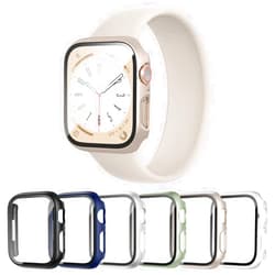 Cuteey 6 Pack Case for Apple Watch Series 9 Series 8 7 41mm with Built-in Tempered Glass Screen Protector, Overall Full Protective Bumper PC Cover for iwatch 41mm Accessories