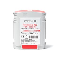 Pitney Bowes 787-0 Standard Ink Cartridge for SendPro P/Connect+ Series Mailing Systems, Red Ink, 56 ml
