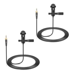 Weishan 2-Pack Lavalier Lapel Microphone Compatible with Sennheiser Wireless System Bodypack Transmitter, Omnidirectional Condenser Mic for YouTube, Lectures, Living Performance