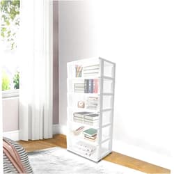 Gdrasuya10 6 Drawer Rolling Storage Cart on Wheels, Modern 6 Tiers Rolling Cart Organizer Container Storage Cabinet Clear Drawers with 4 Wheels