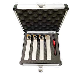 ASZLBYM 3/4'' inch CNC Lathe Indexable Turning Tool Holder with Nickel Plated,CNC Heavy-Duty Metal Lathe Bit Set with Tin Coated Carbide Turning Inserts WNMG431 CNMG431 TNMG331 16ER AG60