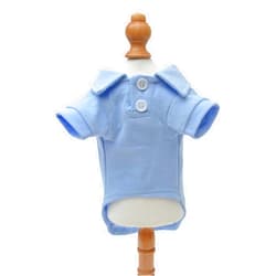 lovelonglong Basic Dog Polo Shirts Premium Cotton, Polo T-Shirts for Large Medium Small Dogs with a Two-button Collar Blank Color Sky-blue S