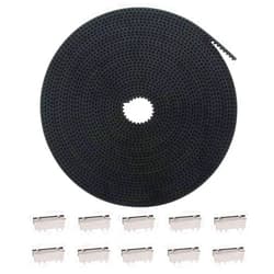 ACMYCH 3D Printer Timing Belt, Open 2GT Timing Belt, GT2 Timing Belt Pulley,2mm Pitch 6mm Wide 5Meters/10Meters Length, with 10 Belt Clamps for 3D Printer (10Meters, 6mm Width)