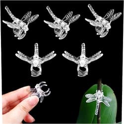 Watris Veiyi 100Pcs Plant Orchid Clips, Garden Plant Support Clip, Dragonfly Orchid Clips, Portable Cute Flower Vine Clips(Transparent)