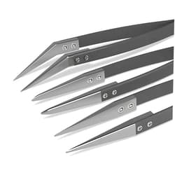 KUKUUU craft tweezers Black Ceramic Tweezers Set - Antistatic,Anticorrosion,Antinetic,Highly Heat Resistant(3Pack) tweezers