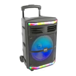 Pyle Portable Bluetooth PA Speaker System - 600W Bluetooth Speaker Portable PA System W/ Rechargeable Battery, Party Lights, MP3/USB SD Card Reader, Rolling Wheels - Pyle PPHP1044B