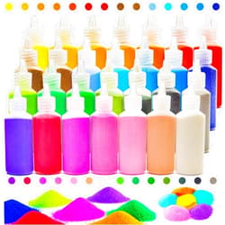 Fottaqqan 28 PCS Art Sand,DIY Arts and Crafts Kit,Terrarium Sand Play for Wedding Decor,Painting,Children,Decorations,Crafts(1.25oz Bottles)