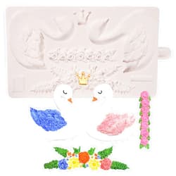 Nklbio 1Pcs Large Swan Silicone Mold, Exquisite Feather Chocolate Fondant Mold for Wedding Cake Decoration Cupcake Toppers Cookies Candy Chocolate Clay Resin Plaster Pendant Keychain