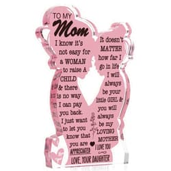 TuSuQing Mom Gifts from Daughter Christmas Gift for Mom, Mom Birthday Ideas Gift Cool Mother's Day Gifts from Daughter Best Mom Ever Gifts New Mom Single Mom Christmas 2024 Acrylic Plaque Sign 5x3in