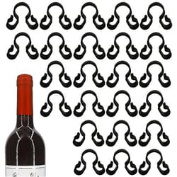 Yyangz Champagne Bottle Clip yyangz 24PCS Champagne Bottle Double Holder Safety Clips for Candel Birthday Wedding Party Supplies, Champagne Bottle Extender Clips Sparklers, Black Plastic Bottle Service