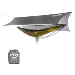 ENO SubLink Hammock System - Includes Sub6 Hammock, Helios Suspension System, Guardian SL Bug Net & ProFly SIL Rain Tarp - Set of Lightweight Essentials for Camping, or Hiking - Grey/Lichen