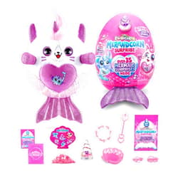 Rainbocorns Mermaidcorn (Kitten) by ZURU, Collectible Plush, Mermaid Surprises, Cuddle Plush Stuffed Animal, Surprise Egg, Stickers, Magic Sands & Bubble Mixture, for Girls 3+ Up