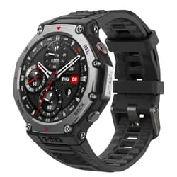 Amazfit T-Rex 3 Rugged/Military Smart Watch 48mm, 27 Day Battery, GPS (with Privacy), Offline Maps, 328 Feet Water-Resistant, 170 Fitness/Sport Modes, AI, Voice Control, for Android or iPhone, Black