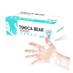 TOOCA BEAR 500 Pcs Latex-Free Disposable Food Prep Gloves, Food Grade, Non-Sterile and All-Purpose Plastic Disposable Gloves, Cooking, Cleaning, Food Service