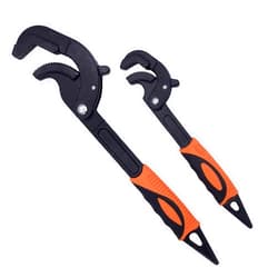 Hamind Adjustable Black Oxide Wrench, Multi-function Wrench Universal Adjustable Wrenches 1045 Steel, Pipe Wrench