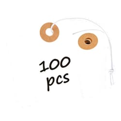 Uniclife 100 Pcs White Blank Shipping Tags with Elastic String Attached Cardstock Paper Hang Tags with Reinforced Eyelet Small Marking Tags Price Tags Inventory Label Tags, 2.75