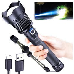 HECLOUD Led Flashlights High Lumens Rechargeable — 990,000 LM Led Flashlight Rechargeable, Super Bright Flashlight Rechargeable Flashlights, Powerful Flashlights for Emergencies Camping Hiking Gift