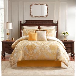 Waterford Tarmon 8 Piece Queen Comforter Set, Gold