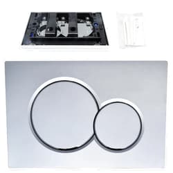 PureHaven Dual Flush Actuator Plate for Wall Hung Toilet tank, Compatible with Geberit Sigma01 115.770.21.5 Hidden Water Tank Panel with Dual Flush Buttons, Durable Plastic Flush Plate(Plated)
