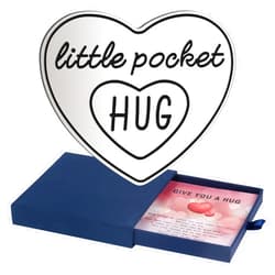 JKJYSJ Valentines Day Gifts for Her Him,Hug Pocket Charm Keepsake Token, Anniversary Birthday Gift, Long Distance Gifts for Women,Men. (Metal Pocket Hug Silver)