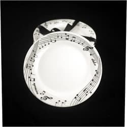 Jiallo EGV23-420 Ceramic Dessert Plate Set of 4 - Music Notes Design 6'