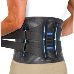Fit Geno Back Brace Support for Lower Back Pain: Designed for Women & Men - Provides Lumbar Support for Herniated Discs, Heavy Lifting - Breathable and Dual Adjustable, Small